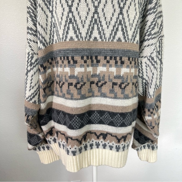 Vintage American Priority Knit Zip Sweater Geometric Southwestern Design XXL - Picture 15 of 16